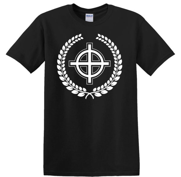 White Pride Laurel Leaf Celtic Cross T-Shirt